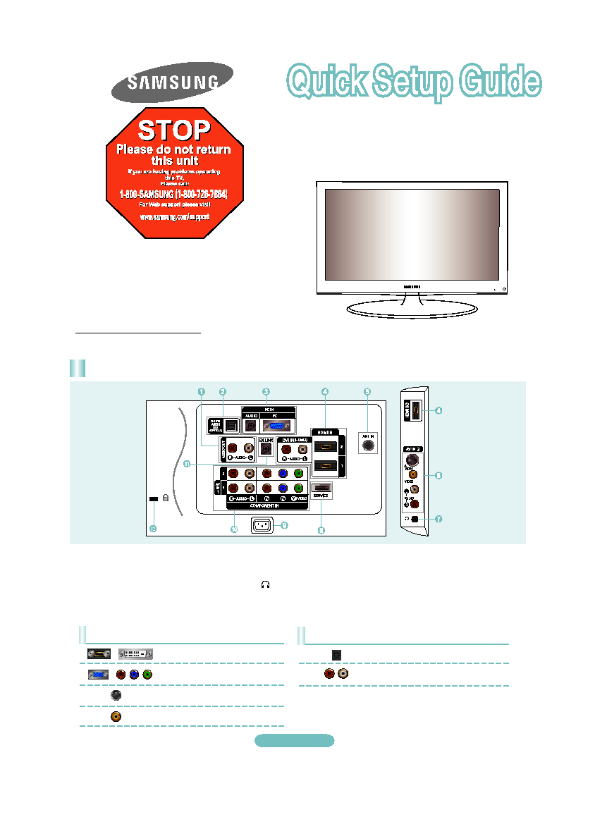 Samsung LN32A540P2D Quick Guide (ver.1.0)