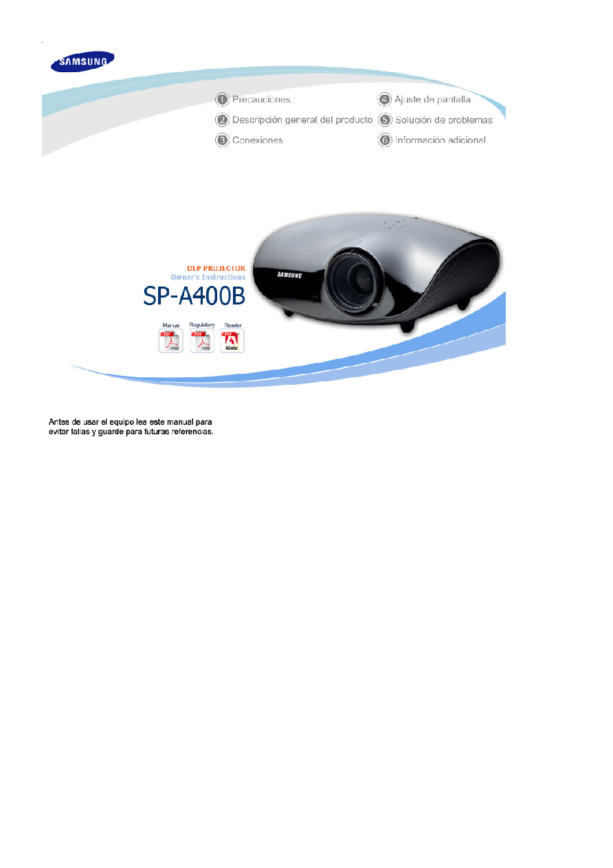 Samsung SP-A400B User Manual (ver.1.0)