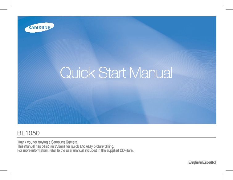 Samsung SAMSUNG BL1050 Quick Start Manual (ver.1.0)